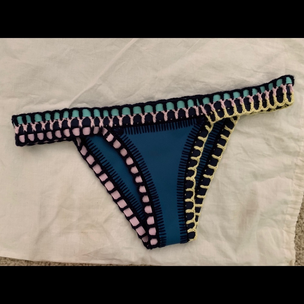 New no tags KIINI SMALL TEAL Multi BIKINI  Bottom